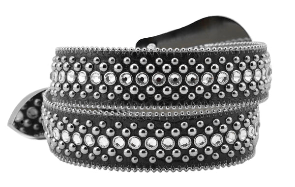 B.B. Simon Kish White Lustrous Iced Silver Belt - Zunzle